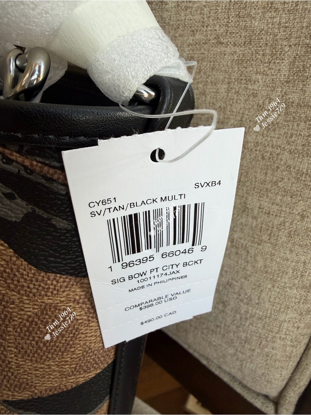 NWT！2PCS COACH City Bucket Bag In Signature With Bow Print And Wrsitlet（CZ440） - Picture 8 of 11